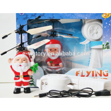 New arrival gravity sensor rc flying toy fighting Santa Claus robot with color light
